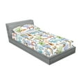 thumbnail image 2 of Ocean Themed Fitted Sheet & Pillow Sham Set, Nautical Design Seahorse Fish and Anchor Pattern with Corals Print, Decorative Printed 2 Piece Bedding Decor, Twinxl, Pale Caramel Sea Blue, by Ambesonne, 2 of 2