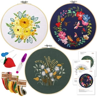 Embroidery Kit Beginner,Modern Hand Embroidery Full Kit,Flowers pattern Embroidery  Kit,Embroidery Ho