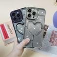 thumbnail image 3 of Compatible with iPhone 14 Pro Max Case Luxury Shiny Plating Cute 3D Love Heart Pattern Glitter Cover Shockproof Camera Protection Bling Case for iPhone 14 Pro Max Women Girls-Purple, 3 of 13