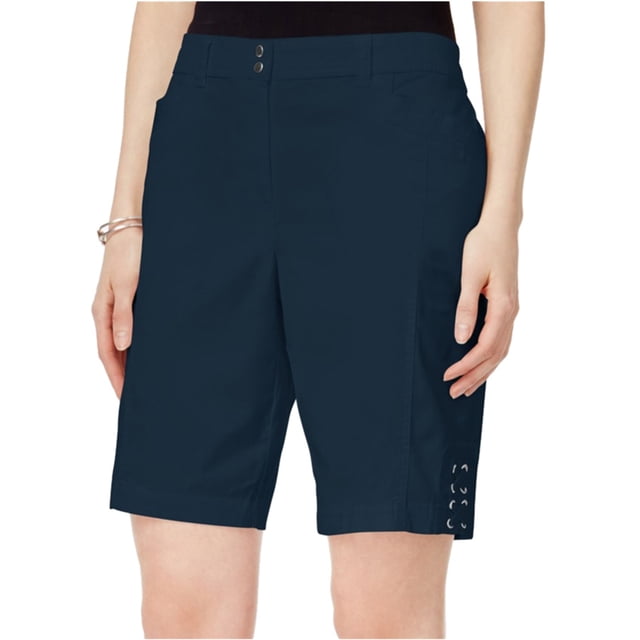 Bermudas casuales Karen Scott con dobladillo anudado para mujer azul 12