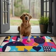 thumbnail image 3 of ONETECH Mix of Color Shapes Happy Artwork Square Floor Mat Indoor Outdoor Felt Mat for Home Entrance Outside Entry 19.68*39.37 in, 3 of 6
