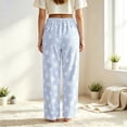 thumbnail image 4 of Fuzzy Flush Pajama Pants Women Soft Fluffy Fleece Flannel Pj Bottoms Star Graphic Warm Sleep Loungewear Pant, 4 of 9