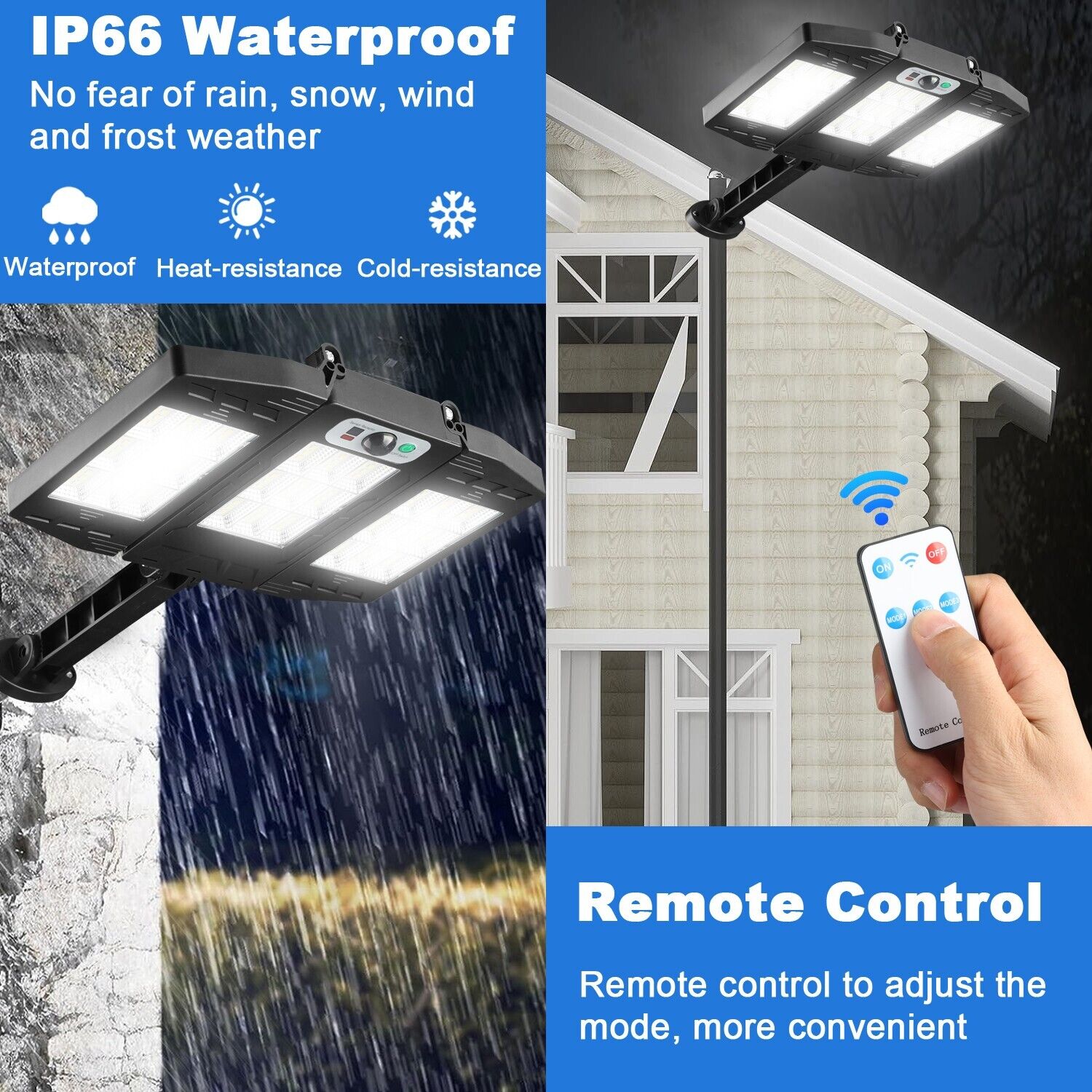 Commercial Super Bright 1000000LM LED Outdoor Dusk to Dawn Solar Street Light Road Area Lamp 3 Lighting Modes