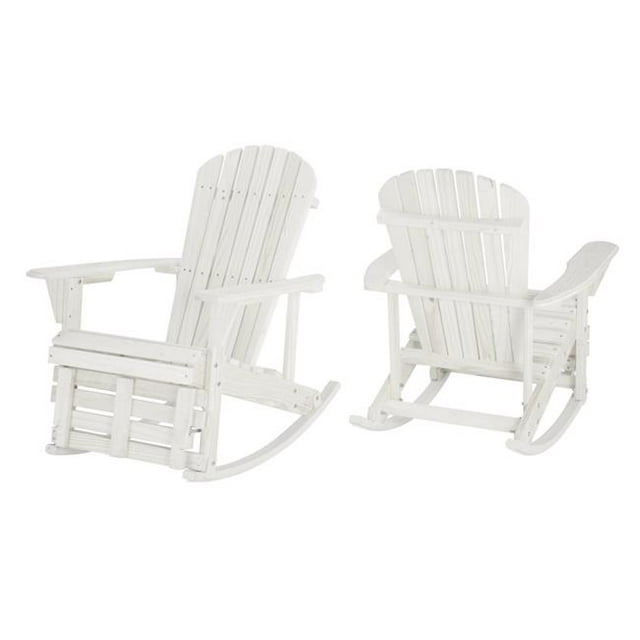 W Unlimited SW2007WT-R2 Collection Zéro Gravité Chaise Berçante Adirondack avec Repose-Pieds Intégré, Blanc - Ensemble de 2