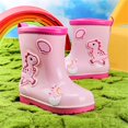 thumbnail image 5 of Otqutp Kids Rain Boots Boys Girls Dinosaur Non-slip Waterproof Rubber Shoes Outdoor Easy-On Mid-Calf Boots for Toddlers, 5 of 6