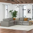 thumbnail image 3 of Cortney's Collection York L-Shaped Sectional Sofa Bundle, Urban Steel Taupe, 3 of 9