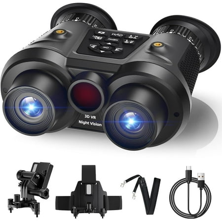 Aorsher 3D VR Night Vision Binoculars 4K UHD Night Vision Goggles for Adults Auto Screen Wake and Seamless 3D Integration Tech Infrared Goggles 6X Digital Zoom