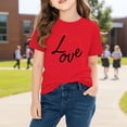 thumbnail image 6 of Piuwrlz Girls Short T-Shirts Kids Graphic Shirts Tops Cotton Pullover Red Size 5 Years, 6 of 10