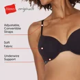 thumbnail image 5 of Hanes Originals Women's Stretch Cotton T-Shirt Underwire Bra MHO105 Color-Gray, Size 34B-40D, 5 of 6