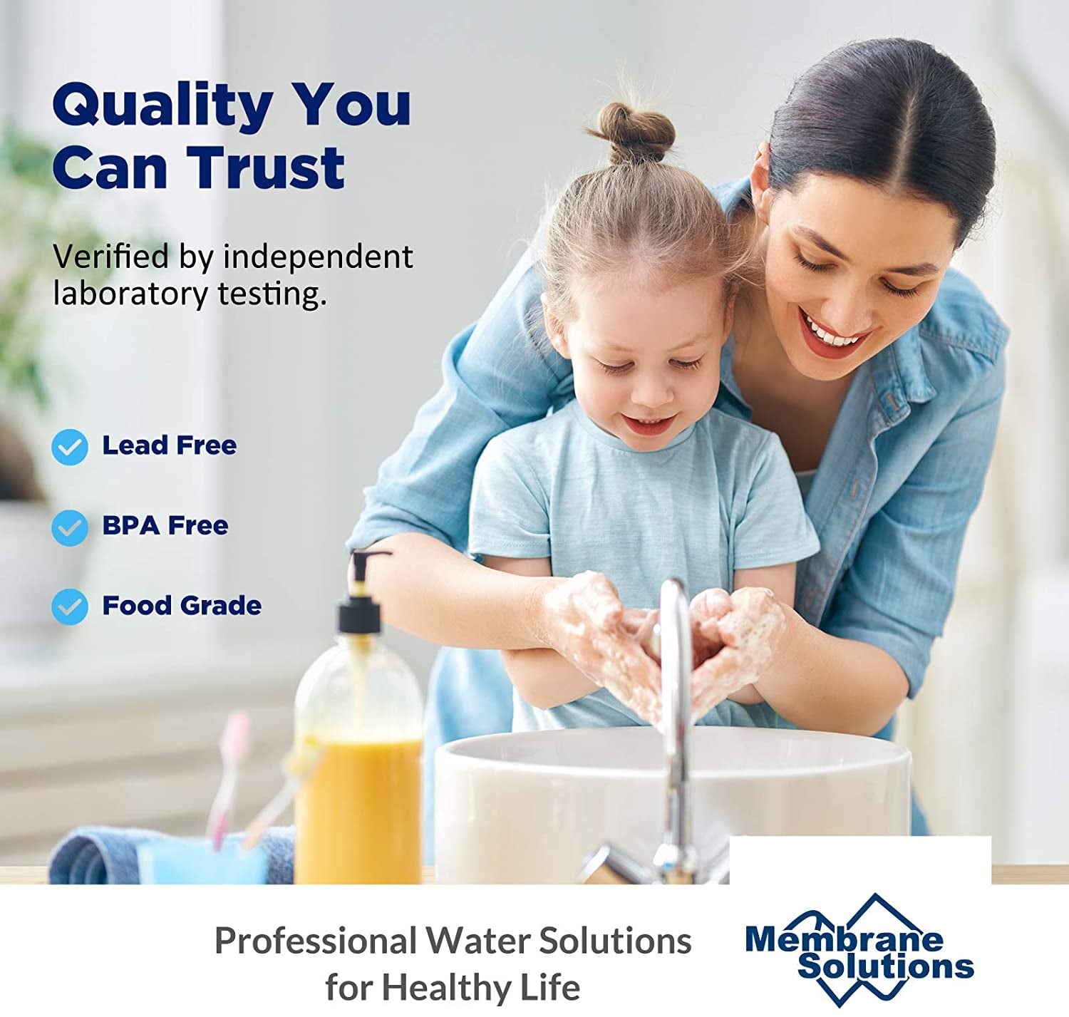 Membrane Solutions 2-Year Reverse Osmosis System Replacement Filter Set, 10-inch Water Filters with 36 GPD RO Membrane, Carbon Filters, Sediment Filters