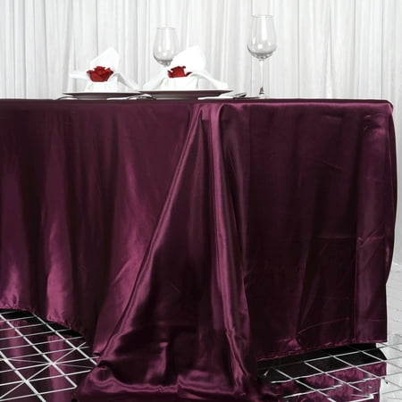 

BalsaCircle 90 x 156 Satin Rectangular Tablecloth Eggplant Purple