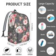 thumbnail image 5 of Flowers Print Student Backpack for School College, Large Capacity Bookbag with Laptop Compartment, Sunflower Design Everyday Campus Backpack for Commuting Travel, Unisex Gift for Adults, 5 of 5