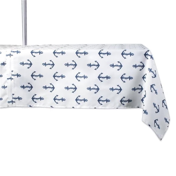 Design Imports CAMZ11636 60 x 120 in. Anchors Print Outdoor Tablecloth With Zipper