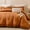 Caramel, variant on Caramel Velvet Comforter Set King Size 3 Pieces Burnt Orange Ruffled Comforter Set Boho Chic Aesthetic Bedding Set with Brushed Microfiber Reverse 1 Comforter 2 Pillow Shams