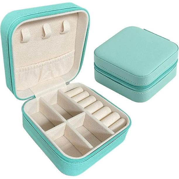 Mini joyero organizador, joyero, estuche de almacenamiento para anillos, pendientes, collares