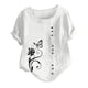 thumbnail image 3 of Gibobby Camisetas Mujer Manga Corta Camiseta lino y algodón para mujer, camisetas informales holgadas con estampado, blusas tipo túnica con botones tal(Blanco,XL), 3 of 4