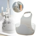 thumbnail image 2 of XKHAZA Kitchen Sink Caddy Sponge Holder for Organizer Dish Soap Holder Hanging Ajustable Strap Faucet Caddy with Drain Holes for Drying, Kitchen Sink Accessories, 2 of 9