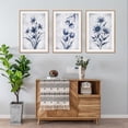 thumbnail image 3 of Navy Blue and Grey Flower Framed Canvas Wall Art Set,Modern Botanical Plant Wall Decor,Neutral Wildflower Painting,Watercolor Aesthetic Floral Artwork for Living Room,Bedroom,Office-24''x36''x3, 3 of 7