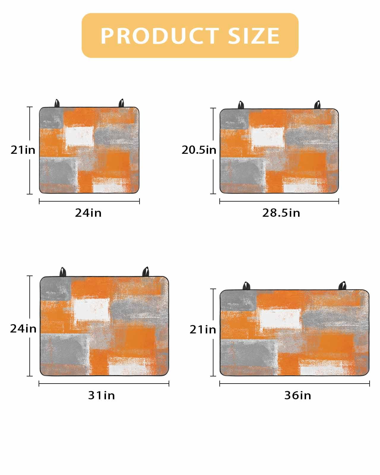 nqOlkjepod Large Induction Cooktop Protector Mat 24"x21", Burnt Orange Grey Stove Top Covers for Electric Stove, Modern Oil Painting White Geometric Stove Burner Cover Mats, Glass Top Stove Cover