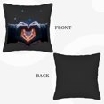 thumbnail image 6 of Set of 2 18x18in Throw Pillow Covers - Heart-Shaped Hands Design on Dark Gradient Background for Couch Bed or Car Decor, 6 of 8
