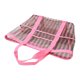 thumbnail image 2 of Bolso de malla tipo hobo para la playa, bolso tote a rayas para la compra, viajes, picnic, oficina o gimnasio. Verde rosa, 2 of 9