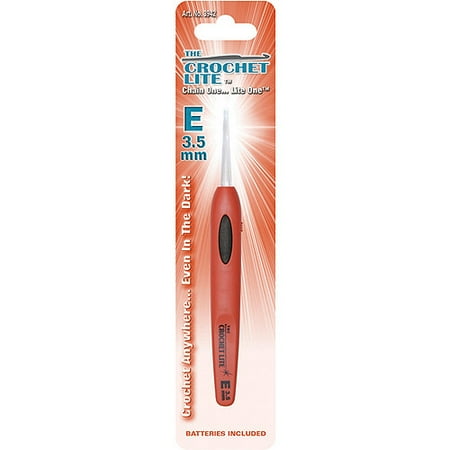 Crochet Lite Crochet Hook, Size E/3.5mm, Red Orange - Walmart.com