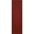 thumbnail image 5 of Ekena Millwork 12"W x 32"H True Fit PVC Bungalow Fixed Mount Shutters, Pepper Red (Per Pair - Hardware Not Included), 5 of 7