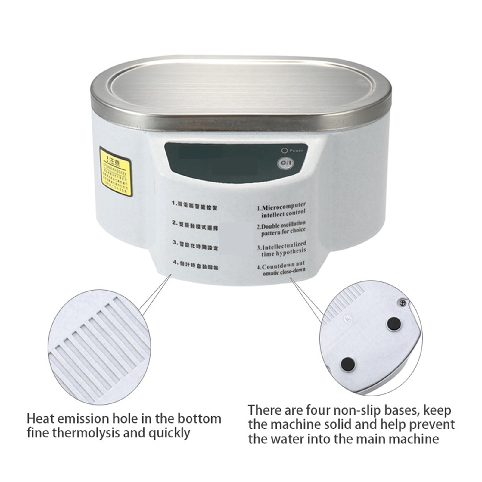 600ML Ultrasonic Cleaner Digital Ultrasonic Bath Jewelry Glasses Circuit Board Cleaning Machine Ultrasound Sterilizing Machine ,Strong Cleaning