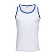 thumbnail image 6 of Men'S Gym Workout Tank Tops Color Blocking Sleeveless Muscle Shirts for Beach & Athletic Wear White & Blue XL, 6 of 9