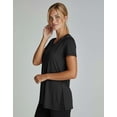 thumbnail image 5 of Real Essentials 5 Pack: Women's Short Sleeve Split Hem V-Neck T-Shirts, Athletic Tops, Gym, Workout, Yoga, Activewear (Plus), 5 of 6