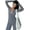 Gray Long, variant on Women's Buckle Closure Waist Slimming Romper Vintage Aesthetic Elastic Knitted Tops Long Sleeve One Piece Alt Bodysuit