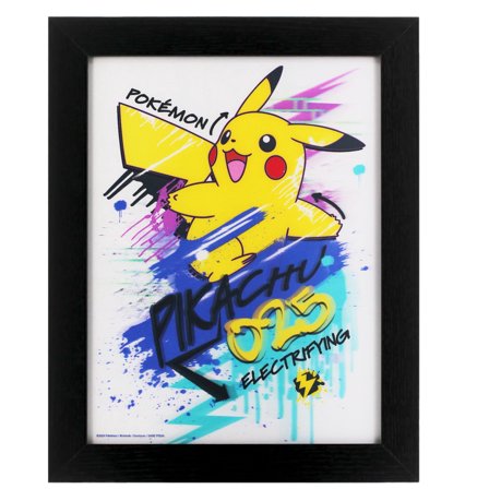 Silver Buffalo Pokemon Graffiti Style Drips 11" x 14" Lenticular Modern Wall Art