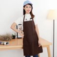 thumbnail image 4 of Graflsoa Stylish Korean Sleeveless Waterproof Apron with Adjustable Neck Tie and Front Pockets, Coffee Color, 4 of 6