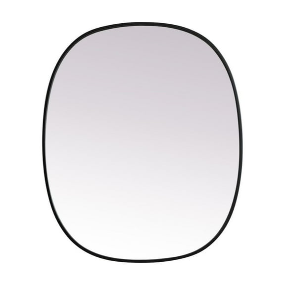 Elegant Decor Metal Frame Oval Mirror 30x36 Inch in Black