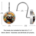 thumbnail image 4 of Imobaby 12 Pcs Metal Shower Curtain Hooks Rust Proof for Shower Curtain Liner - Oil Painting Sloth Colorful, 4 of 8