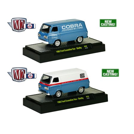 1965 Special Mint Set (Detroit Muscle 1965 Ford Econoline Vans Set of 2 Shelby Release 29 S WITH CASES 1/64 Diecast Models by)