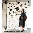 thumbnail image 2 of Graduation Photo Backdrop - Photo-Booth Background with Congrats Grad and Graduation Cap Design, White Photography, 2 of 5