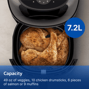 Philips 3000 Series Airfryer with Window, 7.6 Qt (7.2L) Capacity, Black, Silver Handle