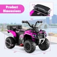 thumbnail image 3 of Gymax 6V Kids Ride On ATV w/ Music & Spray Function USB Port Storage Box Toy Car Pink, 3 of 10
