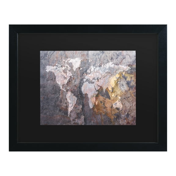 Trademark Fine Art 'World Map - Rock' Canvas Art by Michael Tompsett