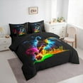 thumbnail image 3 of Manfei Boys Football 7-Piece Bedding Comforter Set,Sport Theme King Bedding Sets,Colorful Neon Bed Sheets For Kids,Luxury Bedroom Decor Reversible, 3 of 8