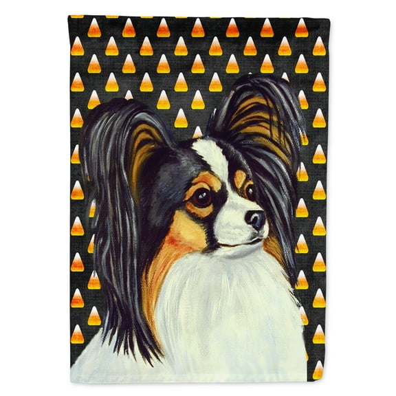 Carolines Treasures LH9040-FLAG-PARENT Papillon Candy Corn Halloween Portrait Flag multicolor