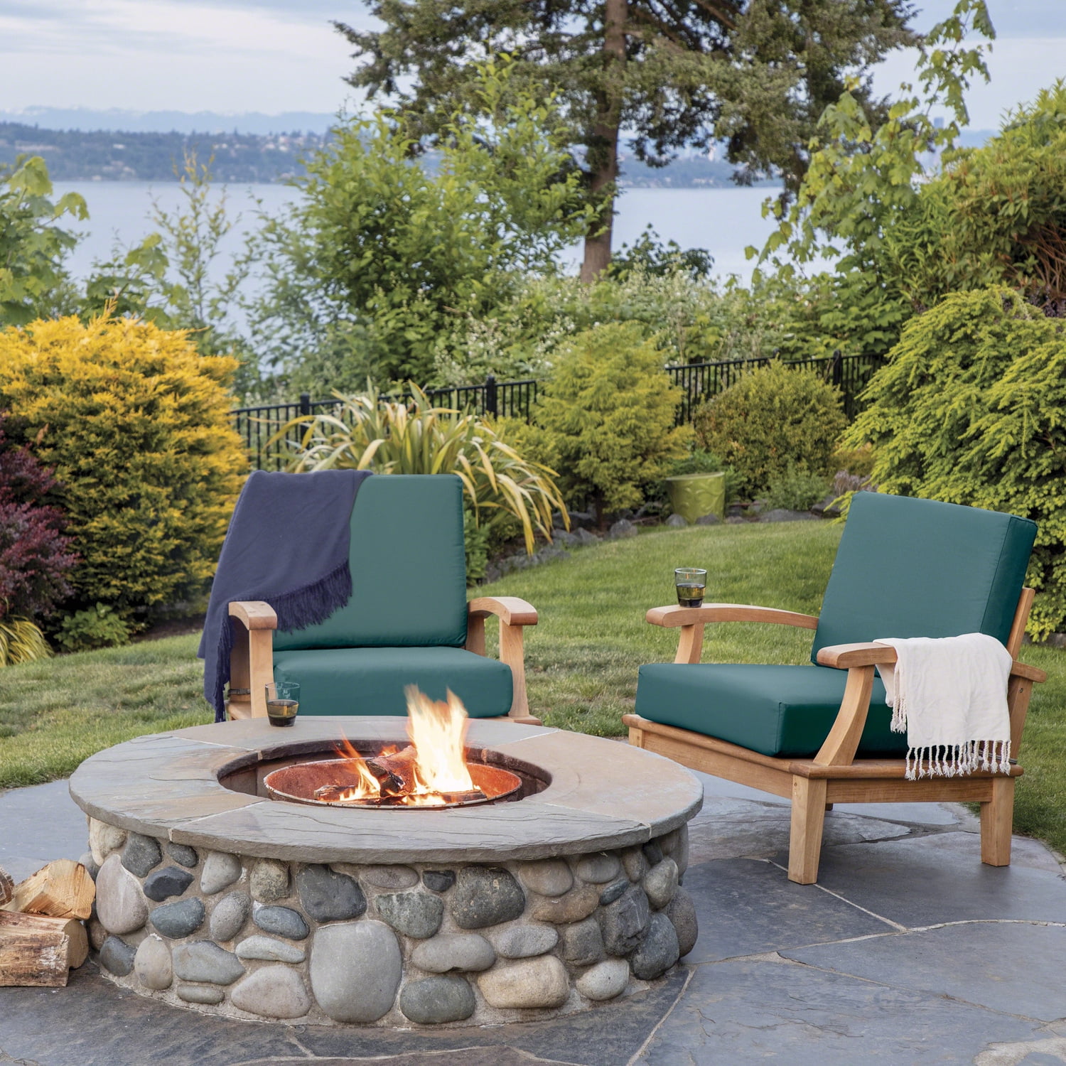 Classic Accessories Ravenna Water-Resistant Patio Lounge Chair/Loveseat Back Cushion, 21 x 20 x 4 Inch, Mallard Green
