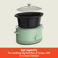 thumbnail image 2 of bella 6 Qt Manual Slow Cooker with 3 Temperature Settings, Ceramic Nonstick Coating, Dishwasher Safe Stoneware Pot & Tempered Glass Lid, Seaglass, 2 of 9