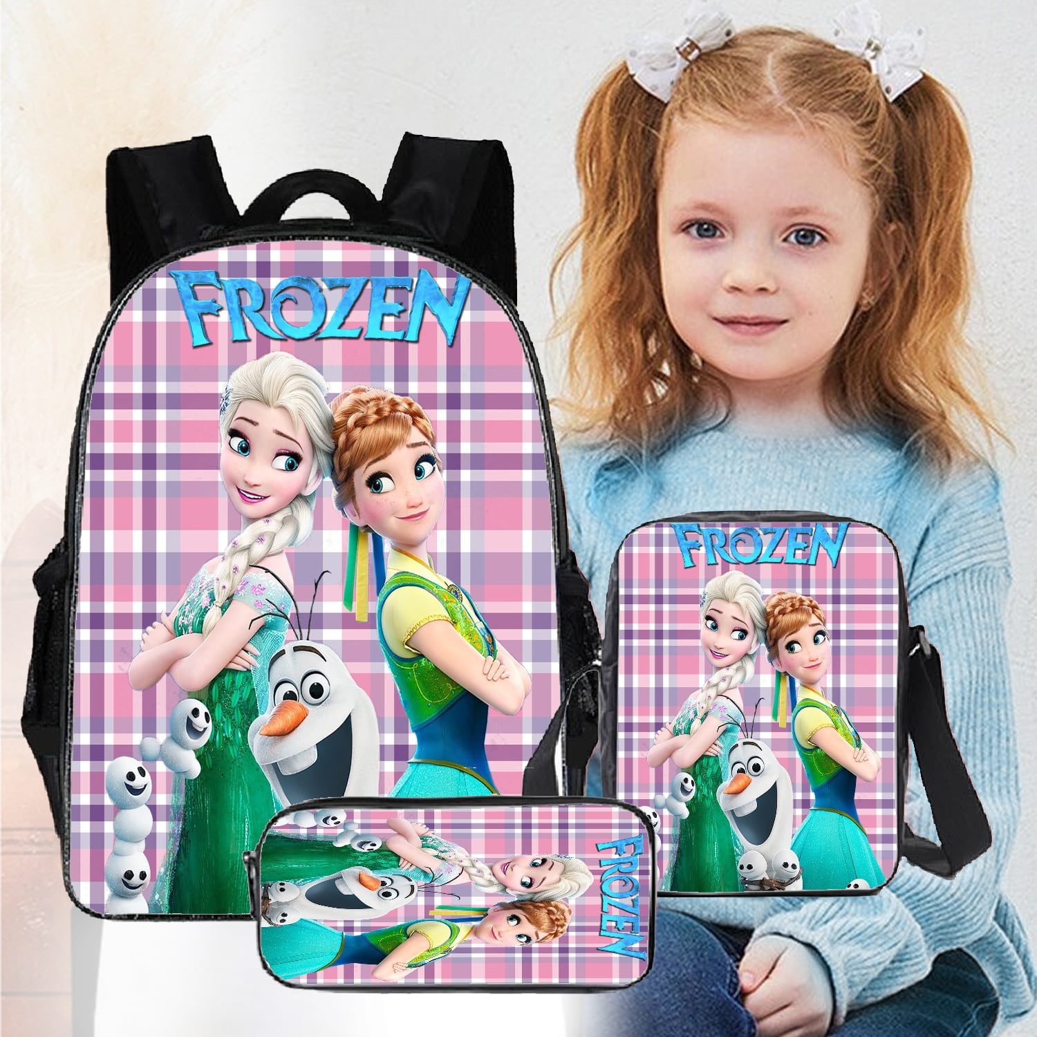Set of 3 Frozen 2 Elsa Anna Travel Backpack,School Backpack,Backpack