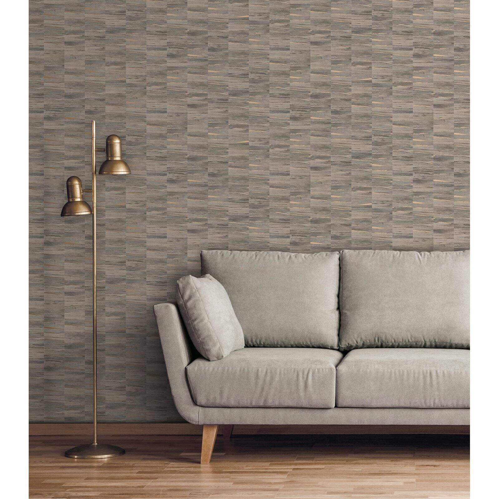 Fine Decor Hugo Neutral Faux Wood Wallpaper, 20.5-in by 33-ft, 56.4 sq. ft