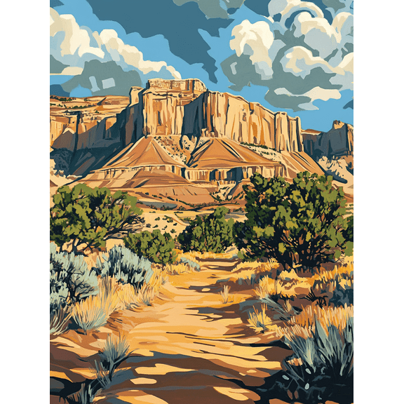 Desert Canyon Landscape Canvas Print/Wall Art, Perfect for Living Room, Bedroom, Office, Hallway, and Dining Room Decoration.
