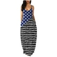 thumbnail image 1 of PALACLOTH Women Loose Spaghetti Strap Pocket Cami Summer Dress For Independence Day, 1 of 2