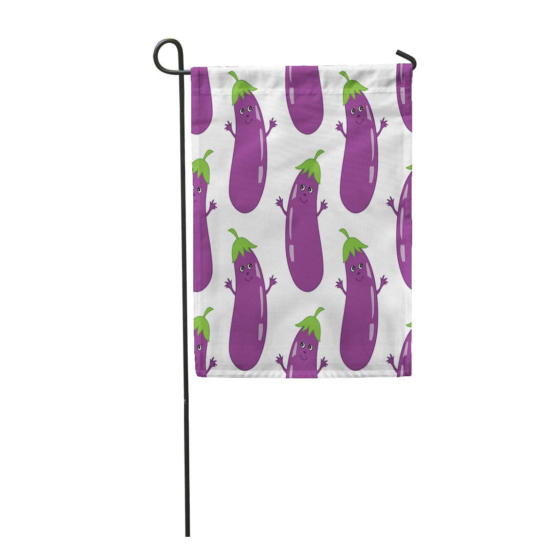 Laddke Purple Cute Cartoon Eggplant On Vegetable Emoticon