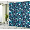 thumbnail image 4 of Ambesonne Contemporary Shower Curtain, Grunge Murky Shapes, 69"Wx75"L, Indigo Dark Teal, 4 of 4